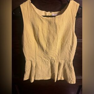Banana Republic Cream Sleeveless Peplum Blouse, Size 8